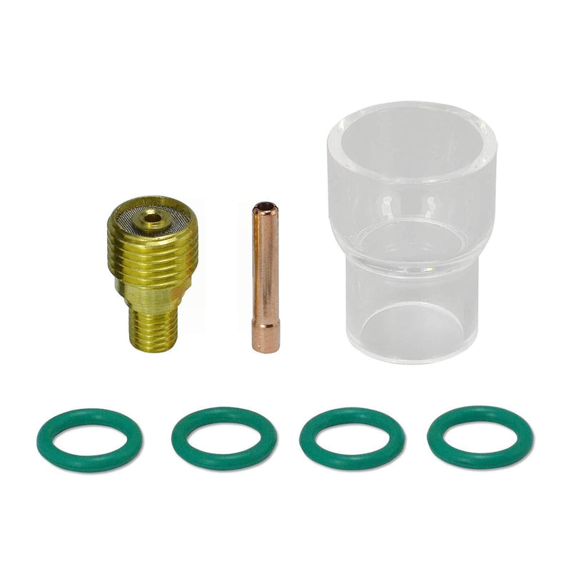  [AUSTRALIA] - Pyrex Glass Cup Gas Lens Collet Kit For WP 9/20/25 Tig Welding Torch 7Pcs