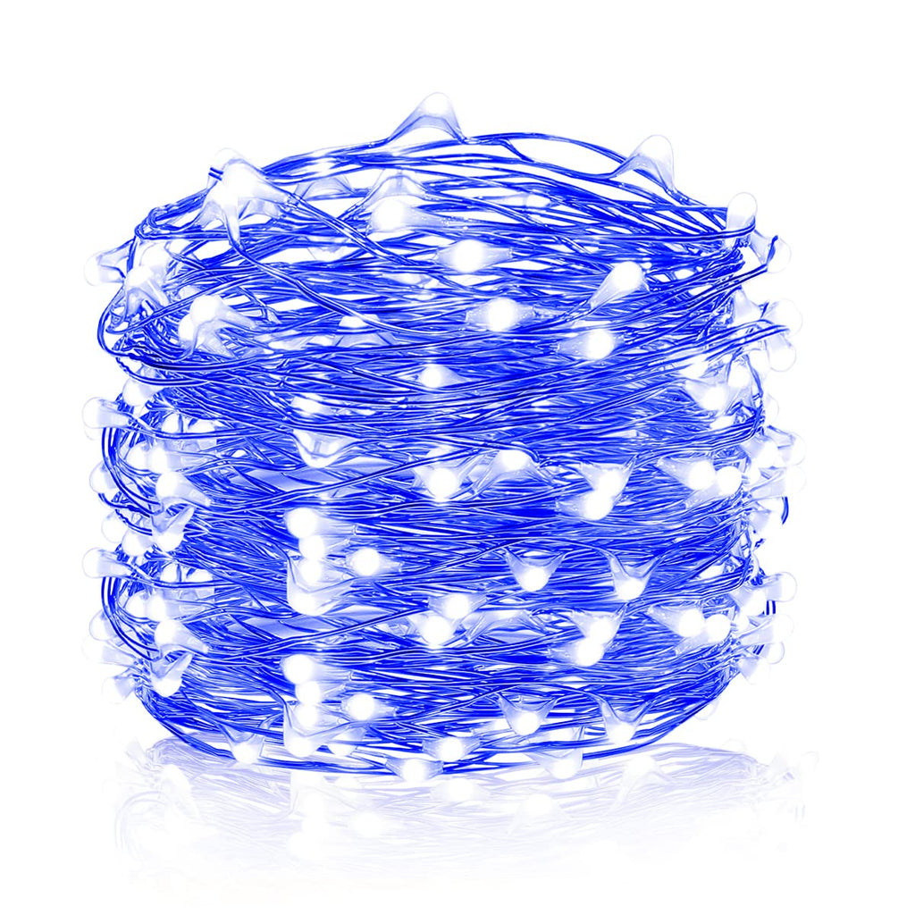  [AUSTRALIA] - Ariceleo Led Fairy Lights Battery Operated, 1 Pack Mini Battery Powered Copper Wire Starry Fairy Lights for Bedroom, Christmas, Parties, Wedding, Centerpiece, Decoration (5m/16ft Blue)