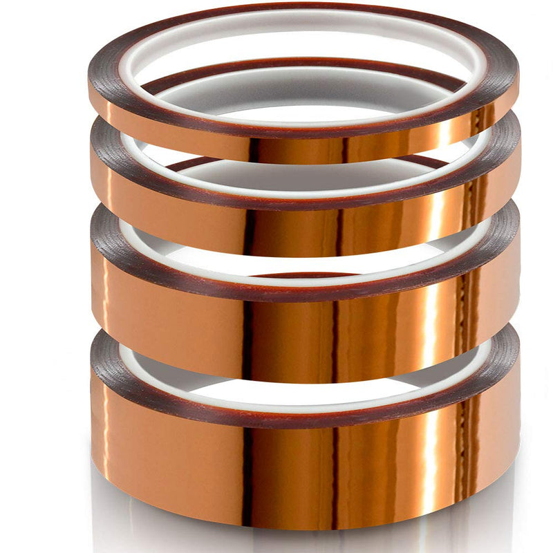  [AUSTRALIA] - MYJOR High Temperature Kapton Tape, Professional for Protecting CPU, PCB Circuit Board… 1/4", 1/2", 3/4", 1" - 108ft, 4 Rolls