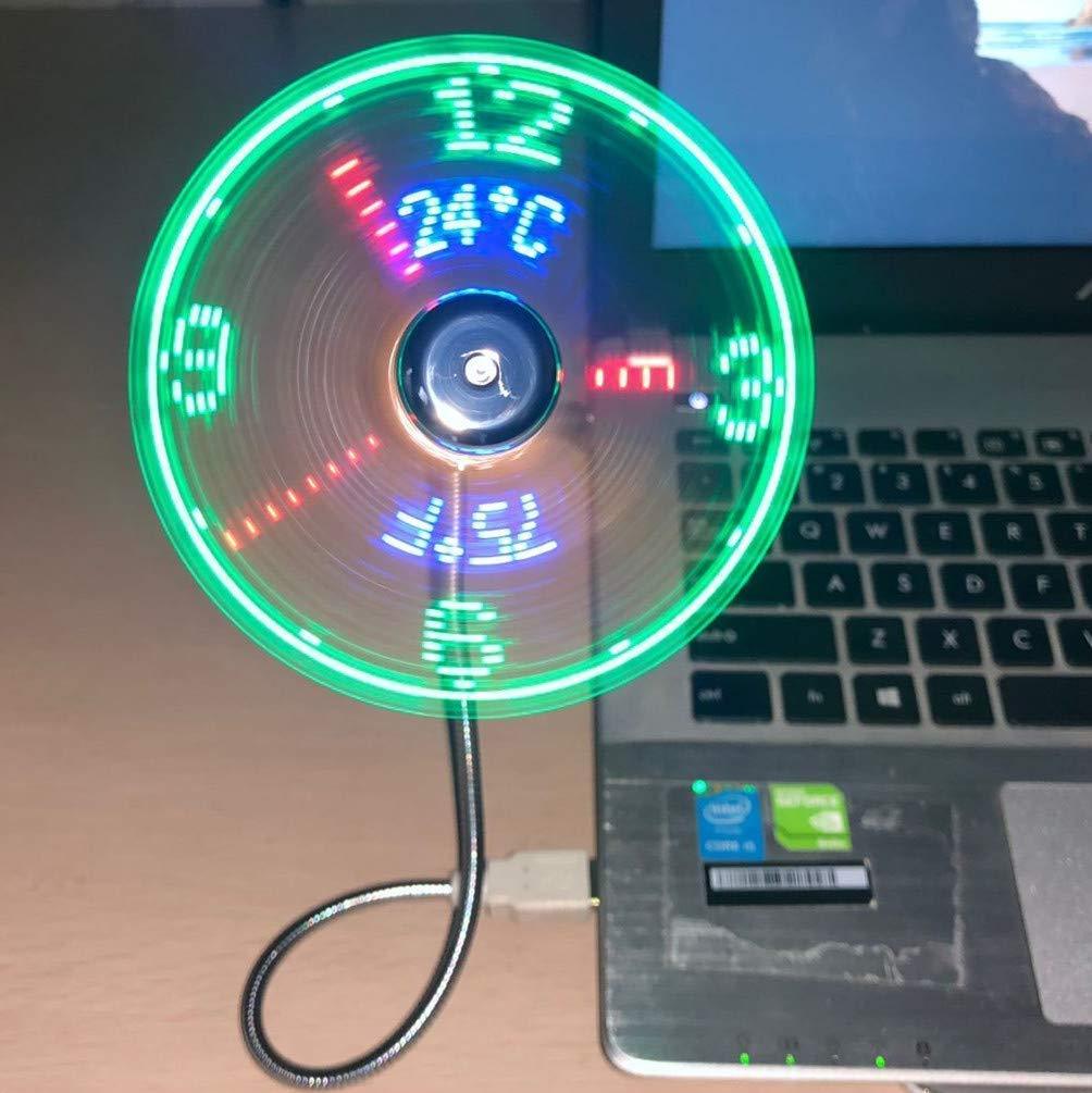  [AUSTRALIA] - New USB Clock Fan with Real Time Clock and Temperature Display Function,Silver,1 Year Warranty (Temperature and Clock)