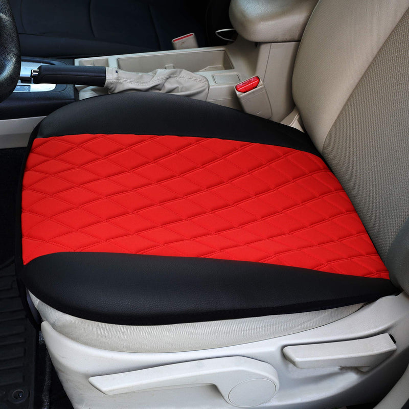  [AUSTRALIA] - FH Group Red FB210RED102 Faux Leather and NeoSupreme Car Seat Cushion Pad with Front Pocket