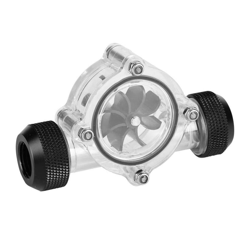 G1/4" Water Flow Meter Female To Female Transparent Measuring Indicator 8 Impellers PC Water Cooling Flowmeter Tube Connectors, Acrylic + Silicone Black - LeoForward Australia