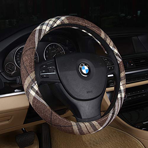  [AUSTRALIA] - DuoDuoBling Boho Cloth Steering Wheel Cover for Women Men 2019 e46 (Coffee)