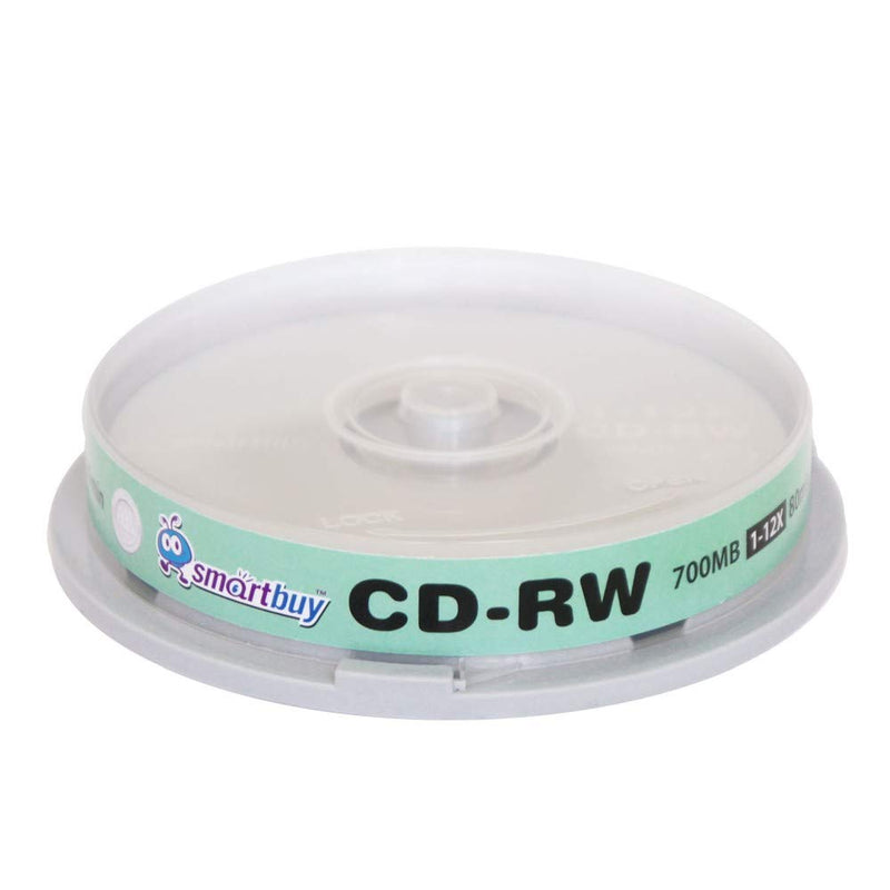  [AUSTRALIA] - 10 Pack Smartbuy CD-RW 1-12X 700MB/80Min High Speed Branded Logo Rewritable Blank Data Media Disc