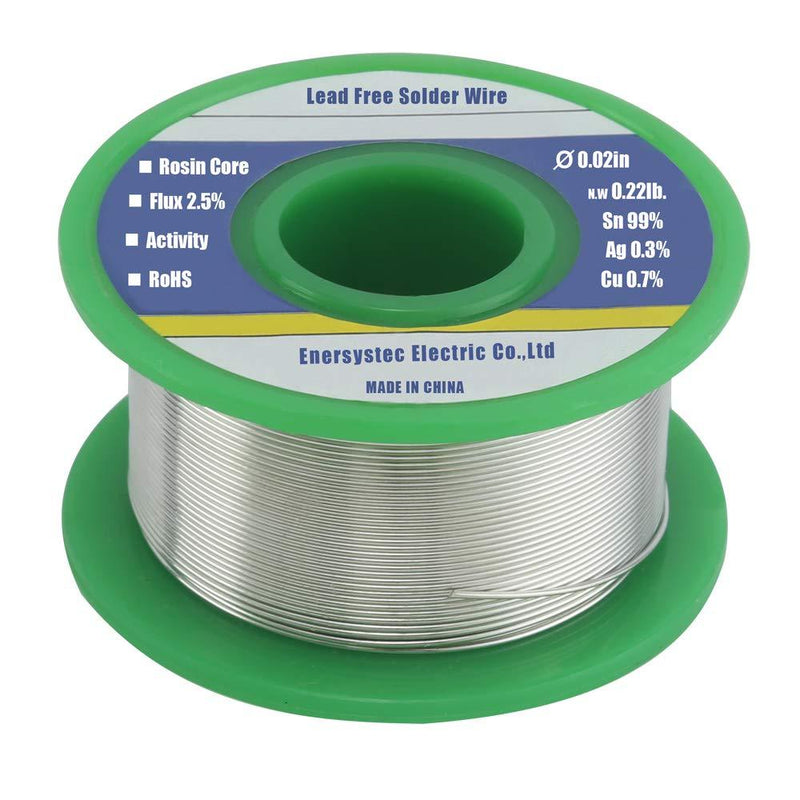  [AUSTRALIA] - Solder Wire Lead Free 0.02in (0.6mm) Rosin Core Flux 2.5% Sn99 Ag0.3 Cu0.7 Flow Weight 0.22lb. for High Precision Electronics Soldering DIY Repair
