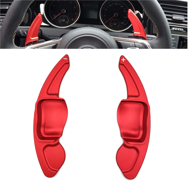  [AUSTRALIA] - Maple leave Aluminum Car Steering Wheel Shift Paddle Blade Shifter For VW Golf 6 Tiguan MK5 MK6 Jetta GTI R20 R36 CC Scirocco(red) red