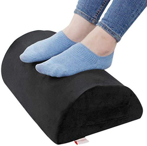 Ergonomic Foot Rest Cushion Under Desk with High Rebound Ergonomic Foam Non-Slip Half-Cylinder Footstool Footrest Ottoman for Home Office Desk Airplane Travel (Black) Black - LeoForward Australia