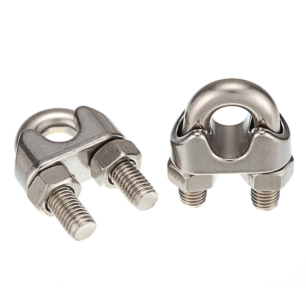 Anmas 10pcs M2 Stainless Steel Wire Rope Cable Clip Clamp U Clamps Cable Wiring Bolt Fastener - LeoForward Australia