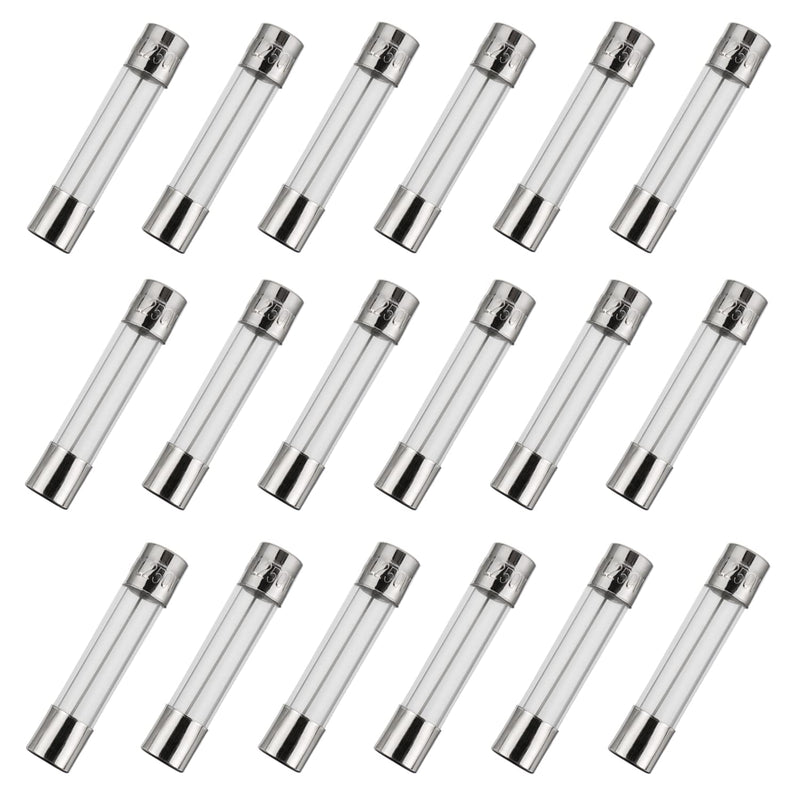  [AUSTRALIA] - BOJACK 6x30mm 2 A 2 amp 250 V 0.24x1.18 Inch Volt F2AL250V Fast-Blow Glass Fuses(Pack of 18 Pcs)