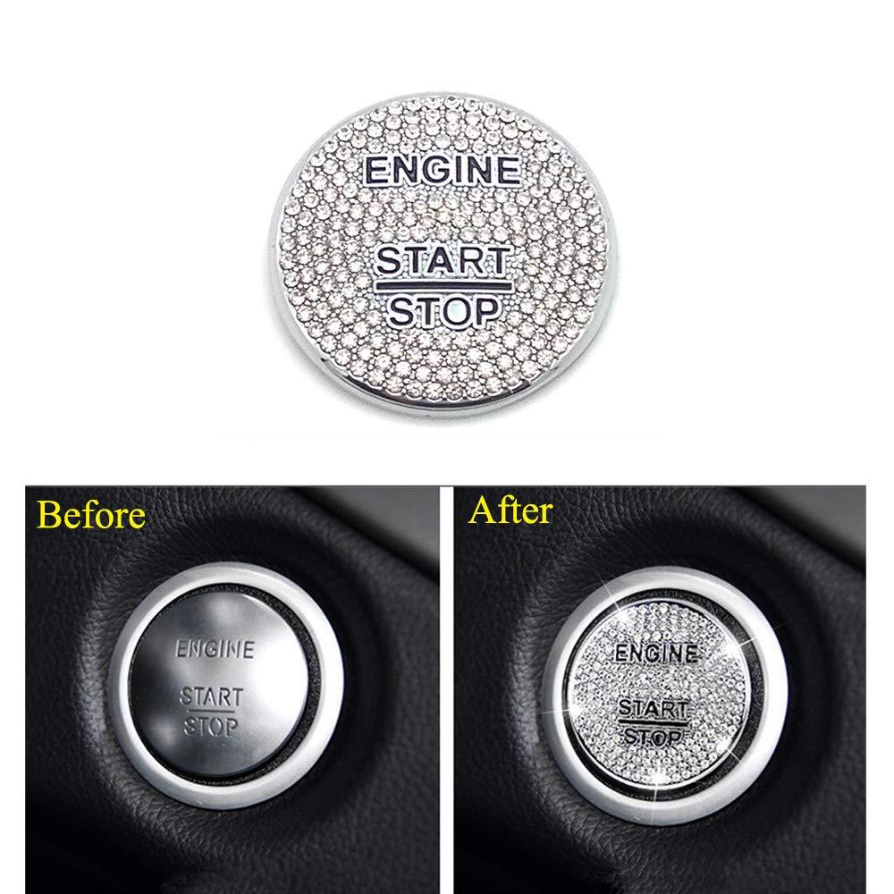 Thor-Ind Bling Crystal Push Start Stop Button Cover Fit for Mercedes-Benz C E S M CLA CLS CLK GLA GLC GLE GL SL Class - LeoForward Australia