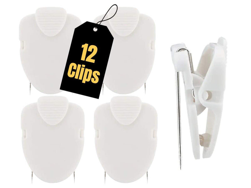  [AUSTRALIA] - 1InTheOffice Cubicle Clips, White Cubicle Pins, Wall Clip for Fabric Panels, 12 Pack