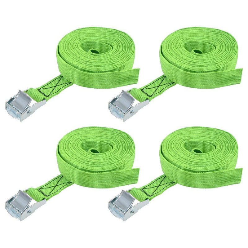  [AUSTRALIA] - uxcell Lashing Strap 1in x 16ft Cargo Tie Down Straps with Cam Lock Buckle Up to 551lbs Green 4pcs