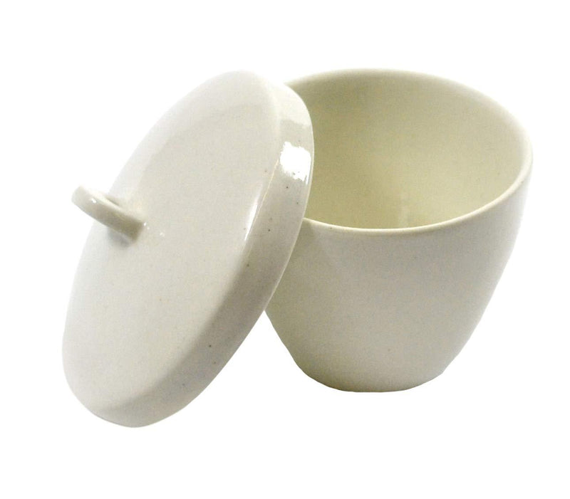 Porcelain Crucible with Lid, 100ml Capacity, Tall Form - Eisco Labs - LeoForward Australia