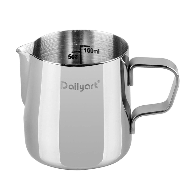  [AUSTRALIA] - Dailyart Milk Frothing Jug Frothing Pitcher Espresso Steaming Pitcher Barista Tool Coffee Machine Accessory 304 (18/8) Stainless Steel 160ml 5.4 oz(mini)