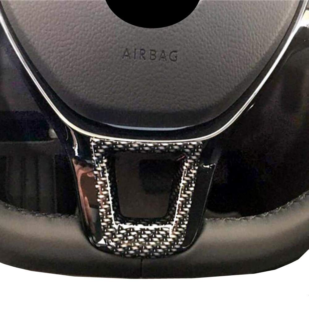  [AUSTRALIA] - Xodouhi Car Steering Wheel Cover kit Trim Frame Lamp Sticker for VW Golf Passat Alltrack Tiguan Teramont Magotan Sharan Bora Touran Jetta Santana Jetta 2016-2019 & CC T-Cross Sagitar T-ROC Carbon fiber