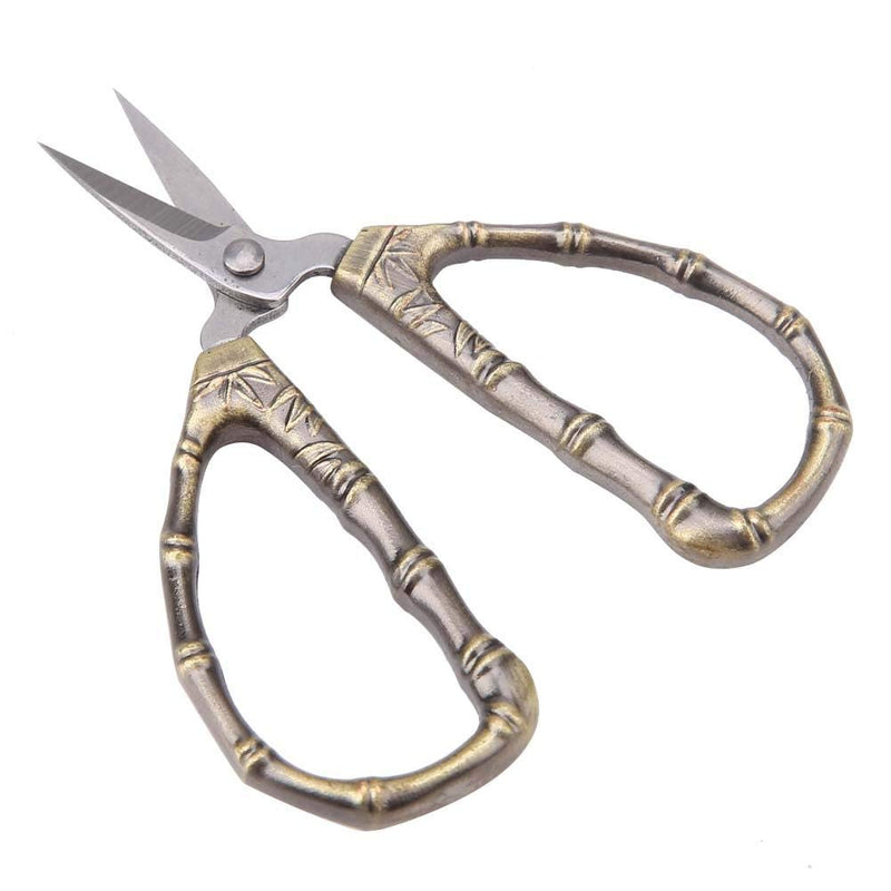  [AUSTRALIA] - Mini Vintage Scissors Stainless Steel DIY Sewing Accessories Art Work Cutting Embroidery Crafts Scissors (Bamboo Joint)