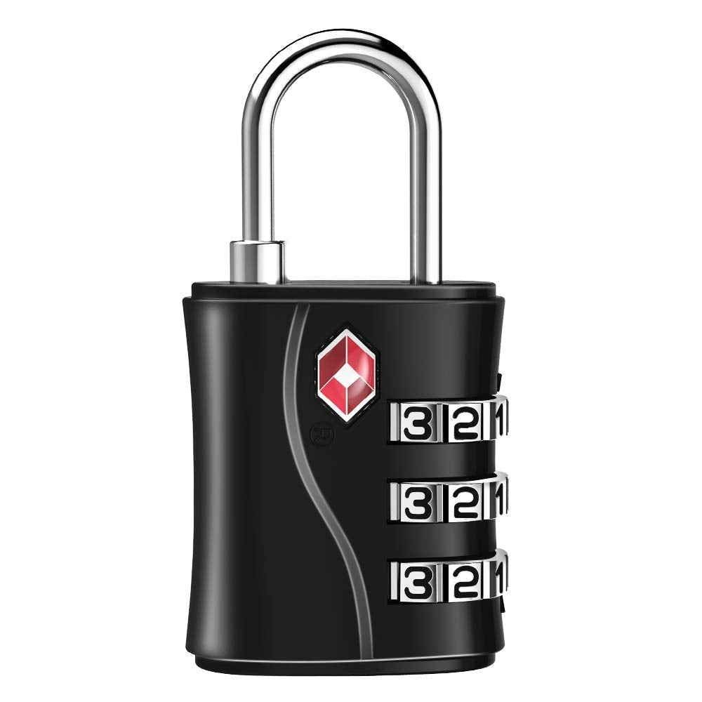  [AUSTRALIA] - ZHEGE Luggage Lock, TSA Lock for Travel, Suitcase, Backpack, Laptop Bag and Handbag-Easy to Set with Alloy Body 3 Digit Padlock Black1