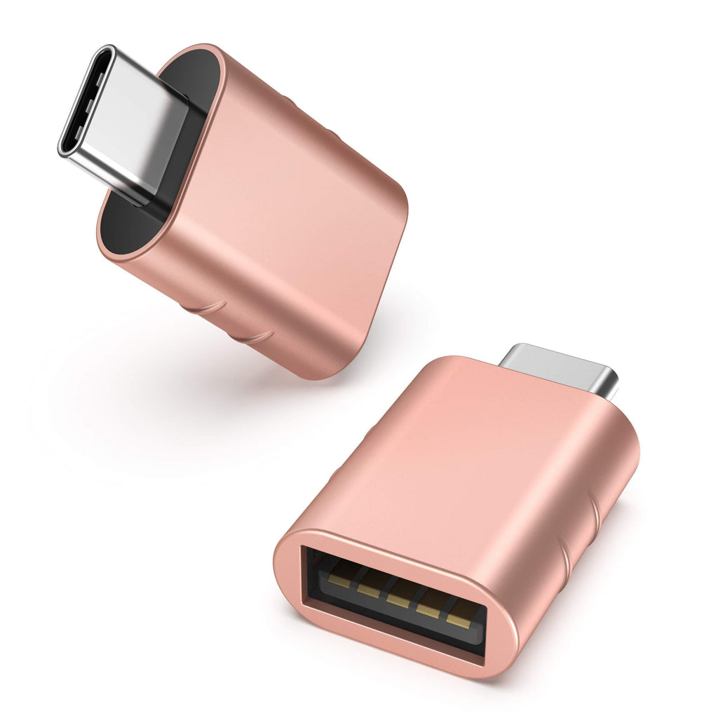 Syntech USB C to USB Adapter [2 Pack] USB C Male to USB3 Female Adapter Compatible with iMac 2021 iPad Pro 2021 MacBook Pro 2020 MacBook Air 2020 and Other Type C Devices Rose Gold - LeoForward Australia