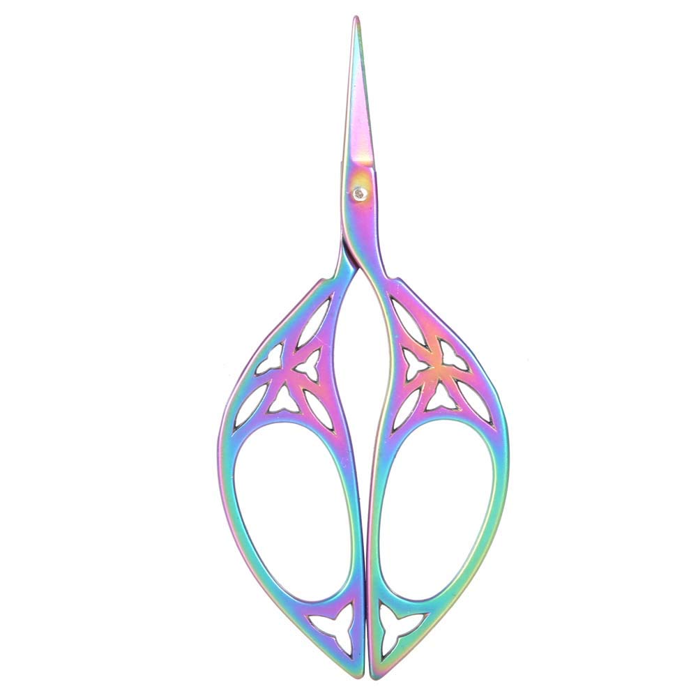  [AUSTRALIA] - Embroidery Scissors Vintage Creative Leaf Design Scissors Stainless Steel Household Needlework Scissors Sewing Scissors Shears for DIY Craft Needle Work Art Work (Colorful)