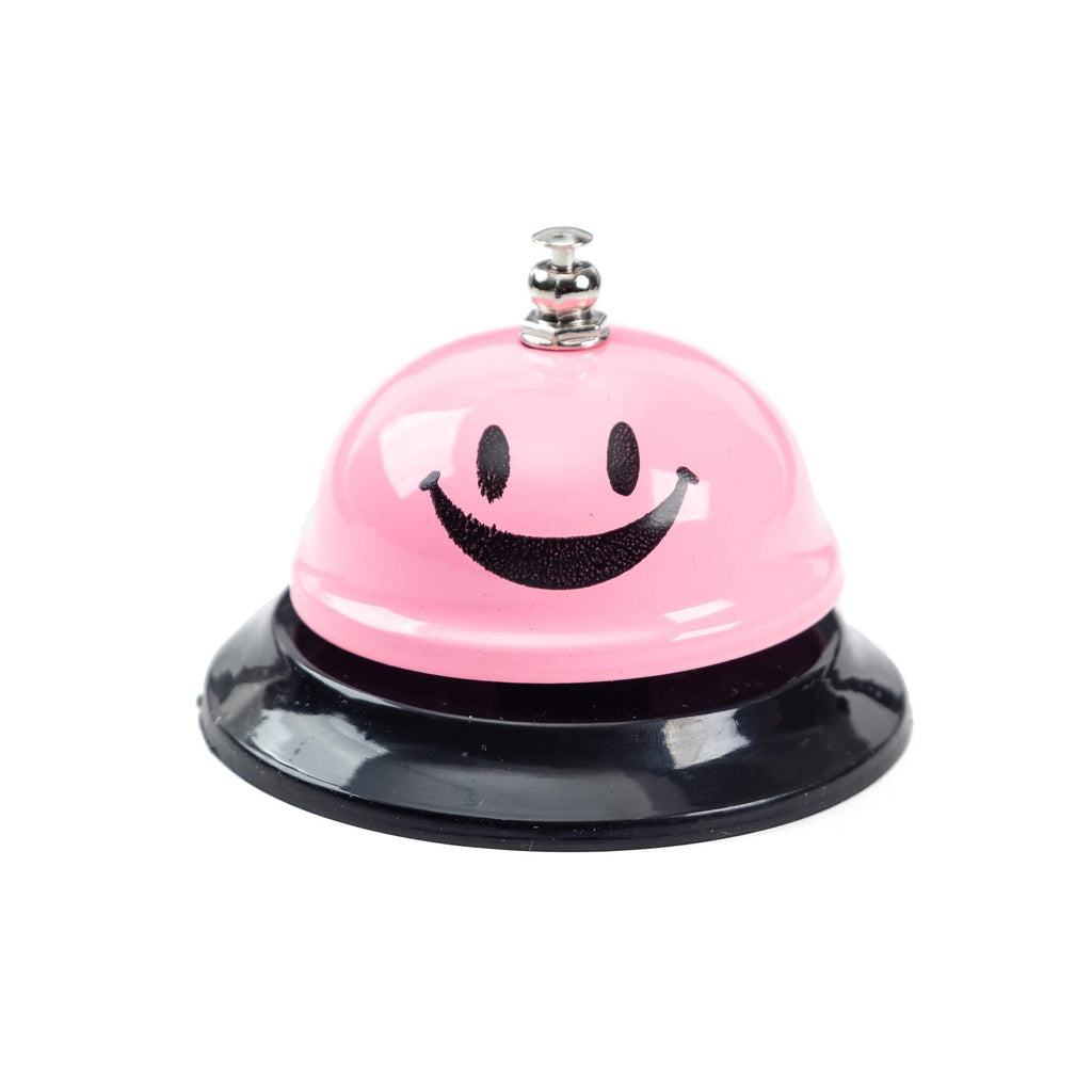  [AUSTRALIA] - ASIAN HOME Call Bell, 3.35 Inch Diameter, Metal Bell, Pink Smiley Face, Desk Bell Service Bell for Hotels, Schools, Restaurants, Reception Areas, Hospitals, Customer Service, Pink (1 Bell) 1