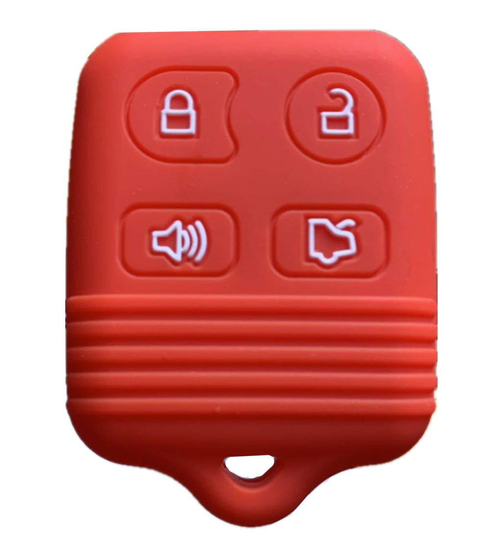  [AUSTRALIA] - Rpkey Silicone Keyless Entry Remote Control Key Fob Cover Case protector For Ford Mustang Edge Escape Expedition Explorer Focus Escort Lincoln Mercury CWTWB1U331 GQ43VT11T 8S4Z-15K601-AA 5925872(gules