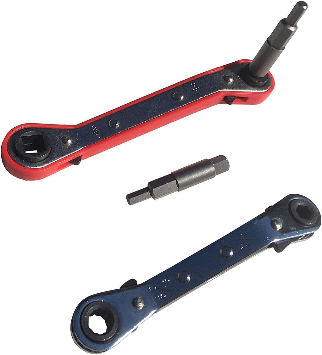  [AUSTRALIA] - Refrigeration Tool Set - Service Wrench - 5/16 x 1/4 Ratchet Box End - Air Conditioning Valve Hex Tool (2)