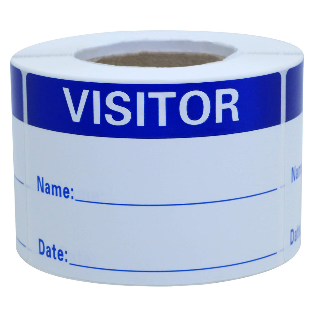 Hybsk Visitor Pass Blue Visitor Identification Labels 2x3 inch Stickers 300 Labels Per Roll (Blue) - LeoForward Australia