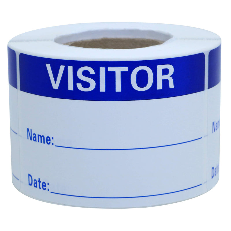 Hybsk Visitor Pass Blue Visitor Identification Labels 2x3 inch Stickers 300 Labels Per Roll (Blue) - LeoForward Australia