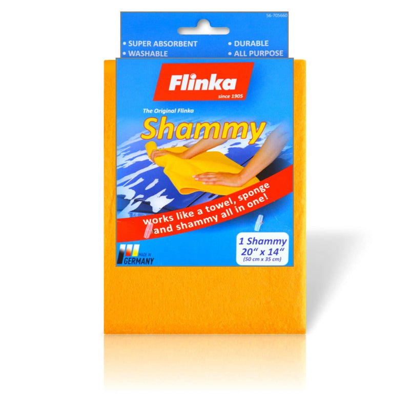  [AUSTRALIA] - Flinka Shammy, 20" x 14" German Made Commercial Grade Shammy (Chamois) Cloth Drying Towel for Household Cleaning & Automotive Detailing Super Absorbent Rag Holds Over 10x It's Weight in Liquid