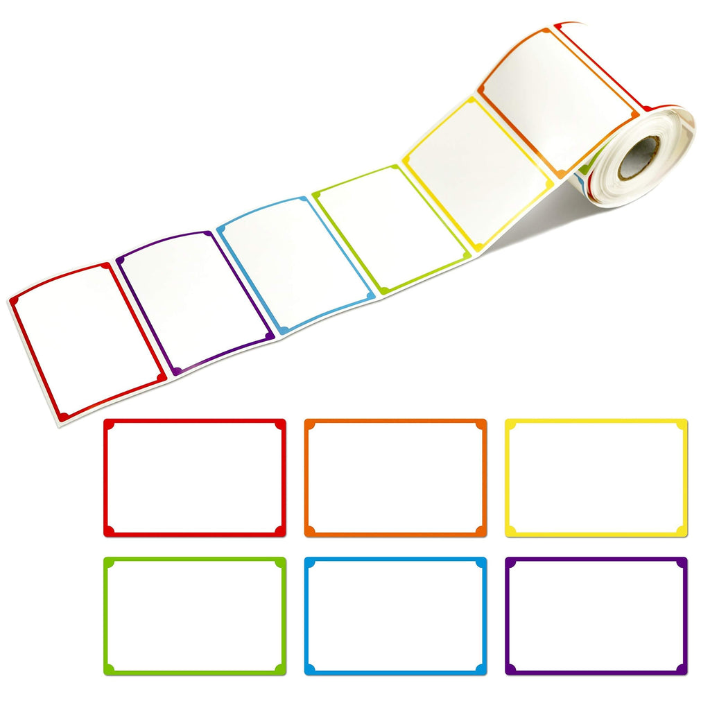 300pcs 6 Colors Plain Name tag Labels with Perforated Line for School Office Home (3.5"x2.2" Each) … Color Border Version - LeoForward Australia