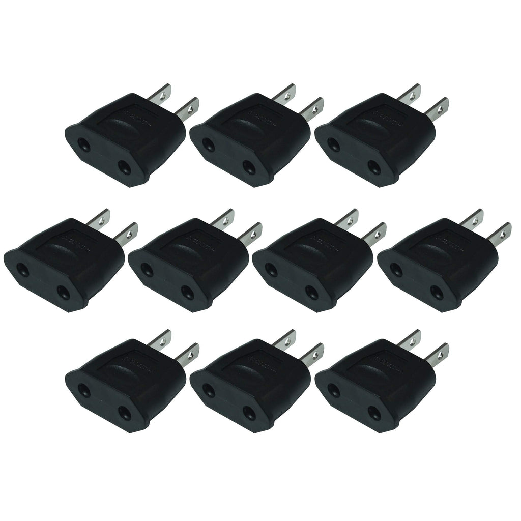  [AUSTRALIA] - EU Euro Europe to US USA Power Jack Wall Plug Converter Travel Adapter Adaptor (10 PCS) 10 PACK