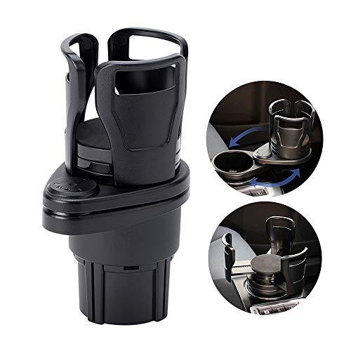  [AUSTRALIA] - UMISKY Car Cup Holder Expander Adapter, 2 in 1 Multifunctional 2 Cup Mount Extender with 360° Rotating Adjustable Base to Hold Most 17oz - 20 oz Bottles Drink Coffee up to 5.9" Inch Two-Cup-A