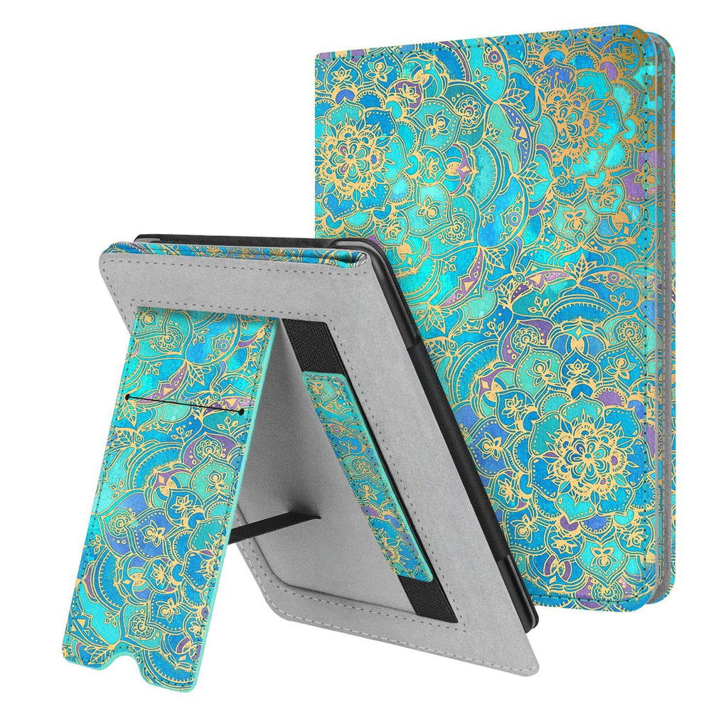  [AUSTRALIA] - Fintie Stand Case for 6" Kindle Paperwhite (Fits 10th Generation 2018 and All Paperwhite Generations Prior to 2018) - Premium PU Leather Sleeve Cover with Card Slot and Hand Strap, Shades of Blue Z-Shades of Blue