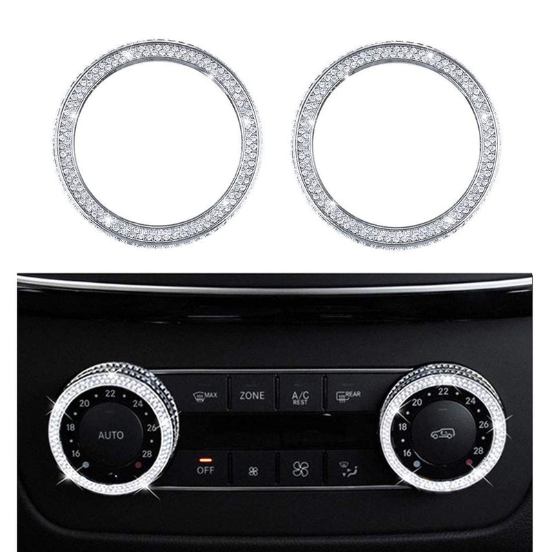 Pursuestar Bling Bling Crystal Air Conditioner Control Switch Knob Regulator Caps Diamond Cover Decals Decorations Trim for Mercedes-Benz C GLS GLK GLE CLS SLC W204 X166 W218 R172 - LeoForward Australia
