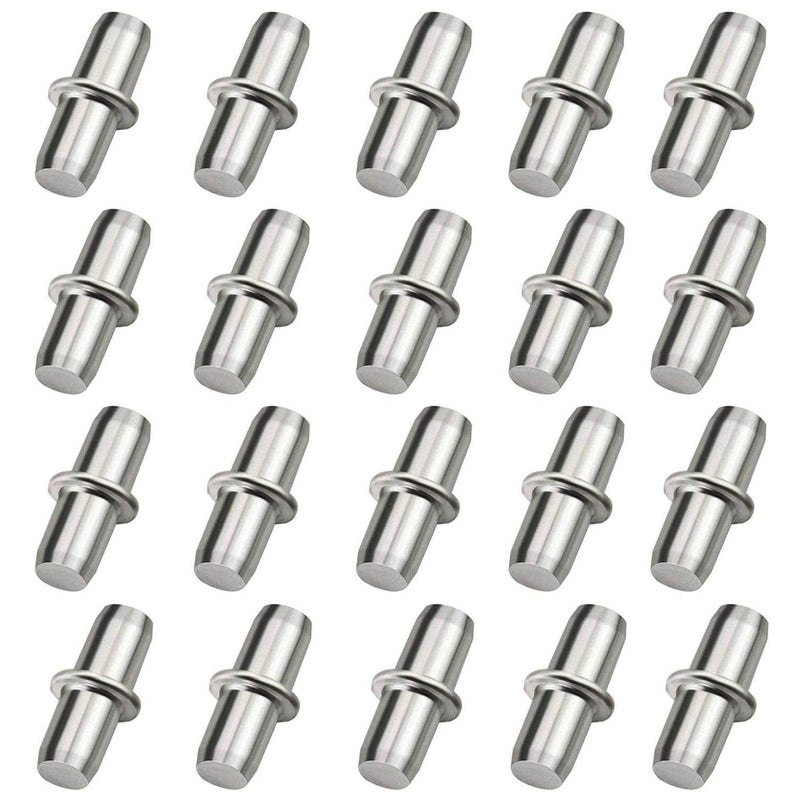  [AUSTRALIA] - 120 Pcs Shelf Pins 5mm Shelf Holder Support Pins Made from Nickel Plated Metal Material Shelf Pegs are Sturdy and Durable for Furniture Shelves Bracket.