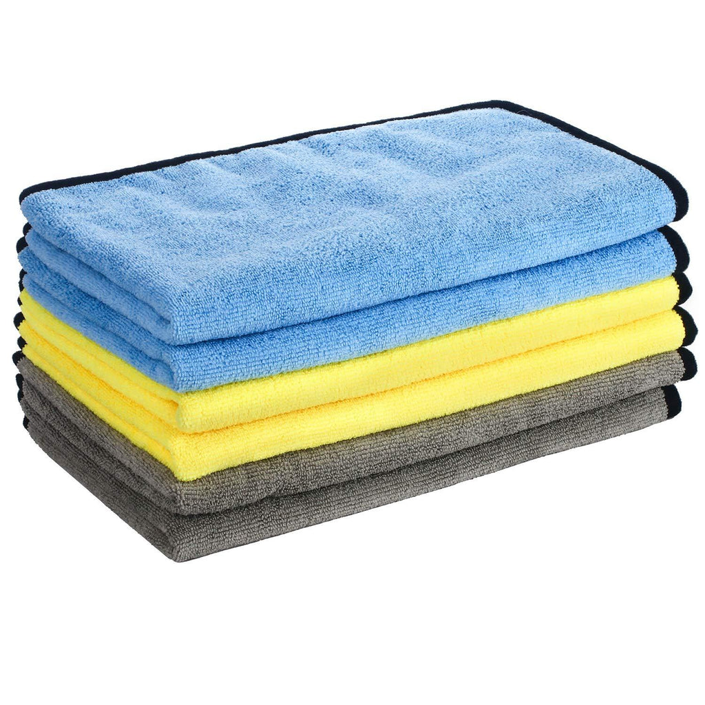  [AUSTRALIA] - GTF Microfiber Car Cleaning Cloths, 16'' x 24'' Large Microfiber Car Cloth Double-Side Plush & Super Absorbent Car Cleaning Towel for Home Polishing Washing and Detailing (6 Pack) 350gsm & pack of 6