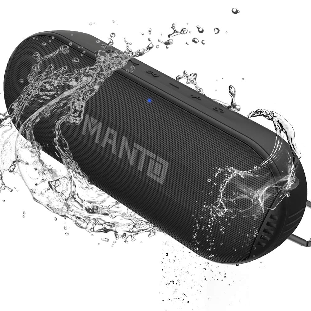 Portable Bluetooth Speaker, MANTO Durable HD Stereo & Bass Wireless Speakers [20 Hours Playtime] [Micro SD Card Slot] [Built-in Mic for Hands-Free Call] [IPX6 Waterproof] - LeoForward Australia