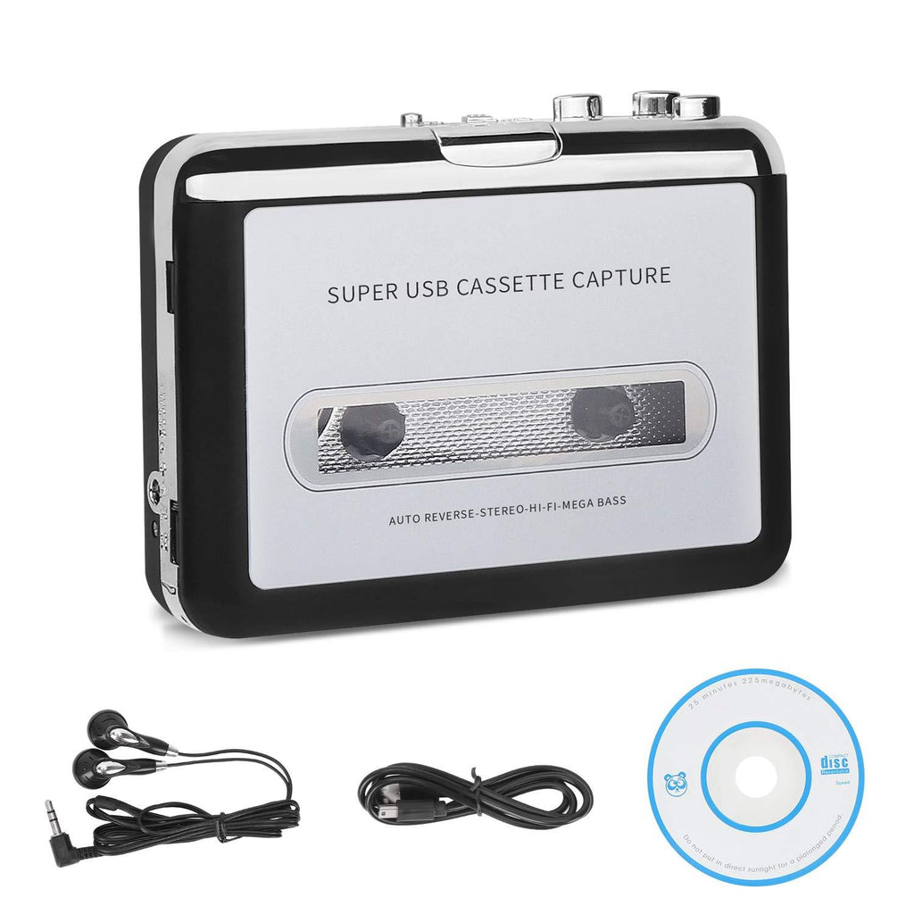  [AUSTRALIA] - Cassette Player Tape To MP3 Converter Via USB Retro Walkman Auto Reverse Portable Audio Music Tape Player White