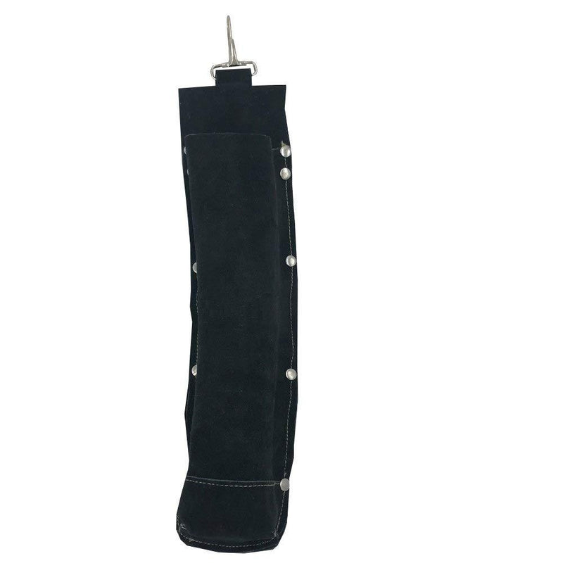  [AUSTRALIA] - Flame-Resistant Electrode Bag/Welding Rod Pouch/welding rod holder/Leather Electrode Holder/ (black) Black