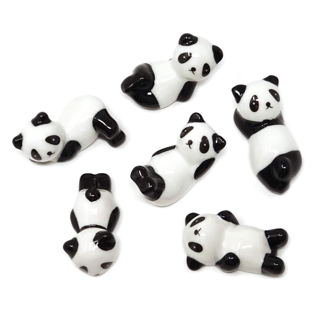  [AUSTRALIA] - Honbay 6PCS Cute Ceramic Panda Chopsticks Rest Rack Stand Holder for Chopsticks, Forks, Spoons, Knives, Paint Brushes