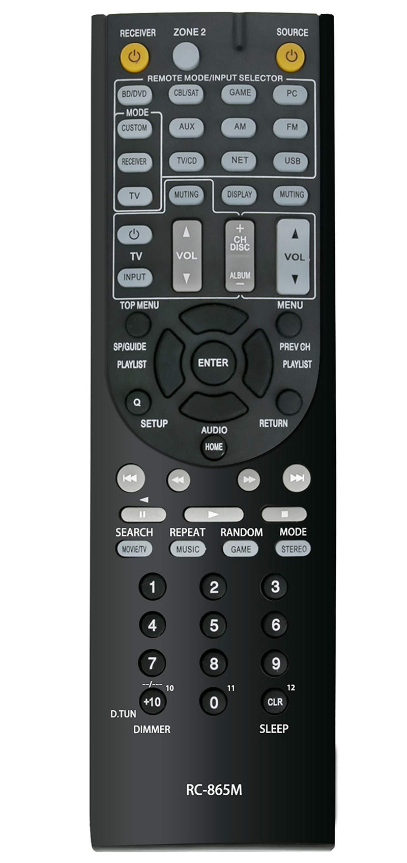 RC-865M Replaced Remote fit for Onkyo AV Receiver TX-NR525 TXNR525 - LeoForward Australia