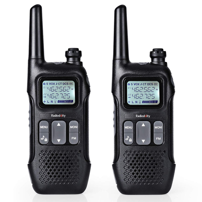 Radioddity FS-T1 FRS Two-Way Radio Long Range License-Free Walkie Talkies NOAA, 22 Channels 154 Privacy Codes with Earpiece, USB Charging, 2 Pack - LeoForward Australia