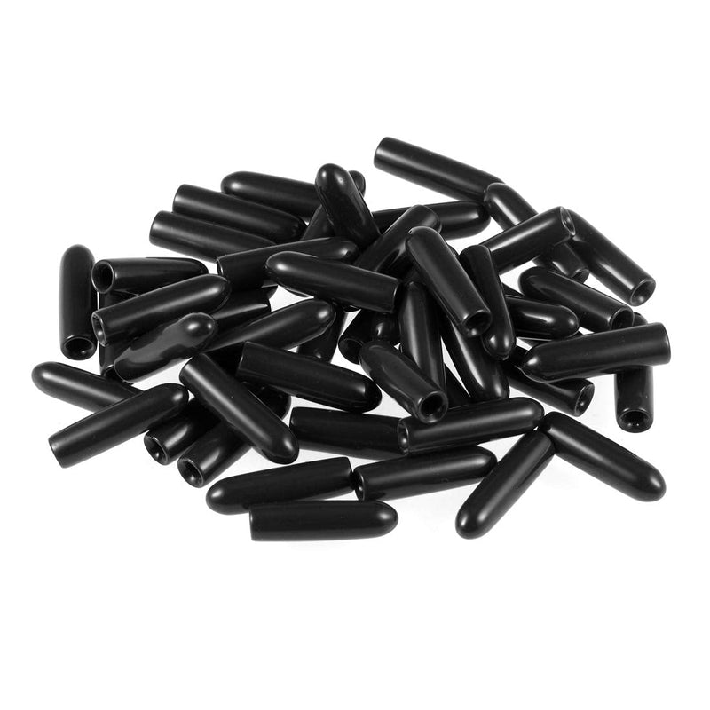  [AUSTRALIA] - uxcell 50pcs Rubber End Caps 2mm ID Vinyl Round Tube Bolt Cap Cover Screw Thread Protectors Black