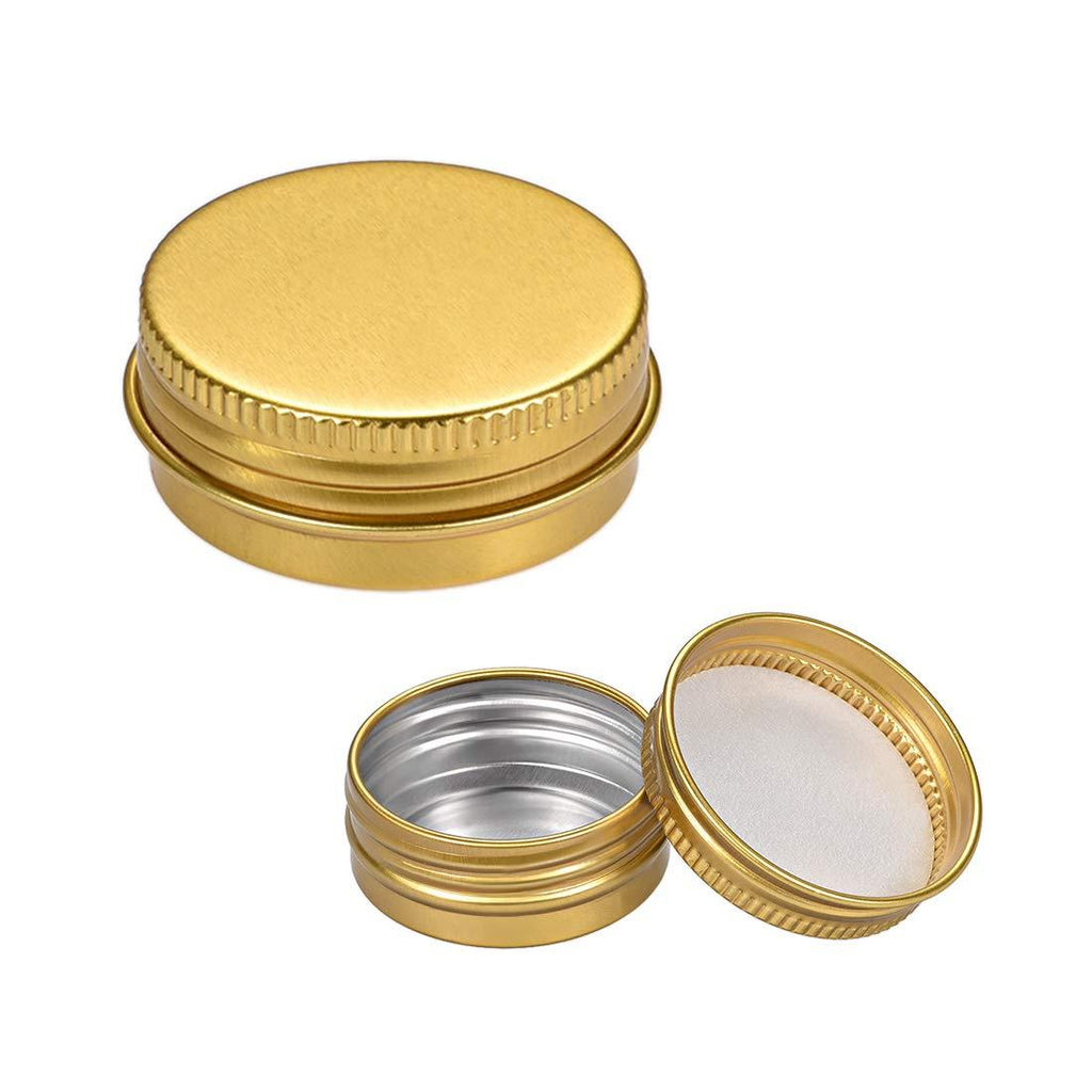  [AUSTRALIA] - uxcell 1/2 Oz Round Aluminum Cans Tin Screw Top Metal Lid Containers Gold Tone 15ml 6pcs