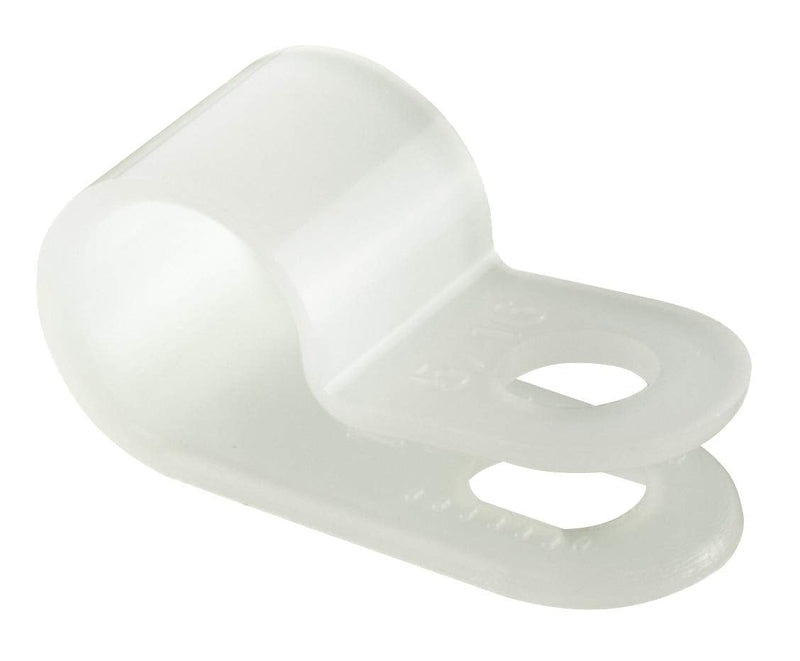  [AUSTRALIA] - GTSE White Nylon Plastic Cable Clamps, 5/16" Screw Mounts for Cable, Rope, Tube Management, 100 Pack 5/16" Diameter White/Natural