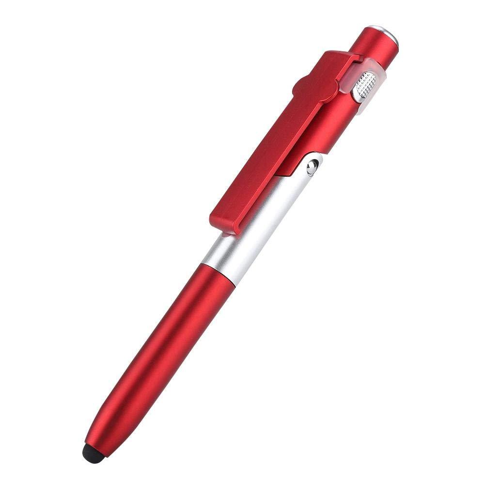 ASHATA Capacitive Pen, 4 in 1 Touch Screen Capacitive Ballpoint Pens with LED Light for Tablet,Foldable Capacitive Touch Pen Stylus Pen/Cell Phone Holder Stand(Red) - LeoForward Australia