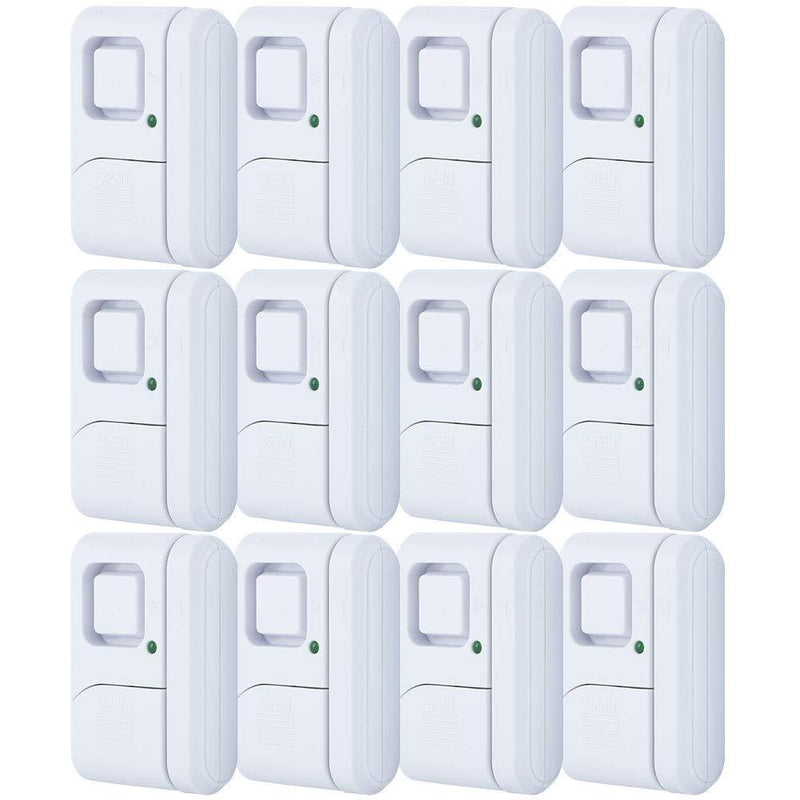 GE 45989 Personal Security Window/Door Off/Chime/Alarm, Easy Installation, Ideal for Home, Garage, Apartment, Dorm, RV and Office, 12-Pack, White, 12 - LeoForward Australia
