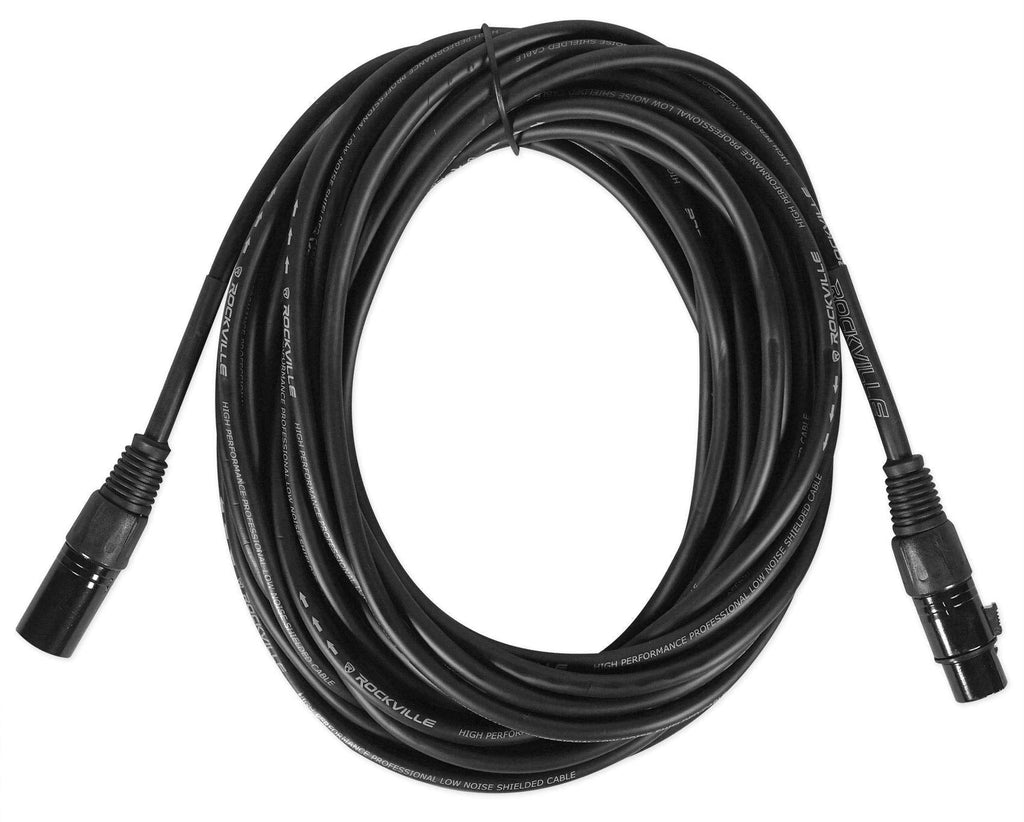  [AUSTRALIA] - Rockville RCXFM30E-B 30 Foot Female to Male XLR Mic Cable Black 100% Copper 30 ft. Black