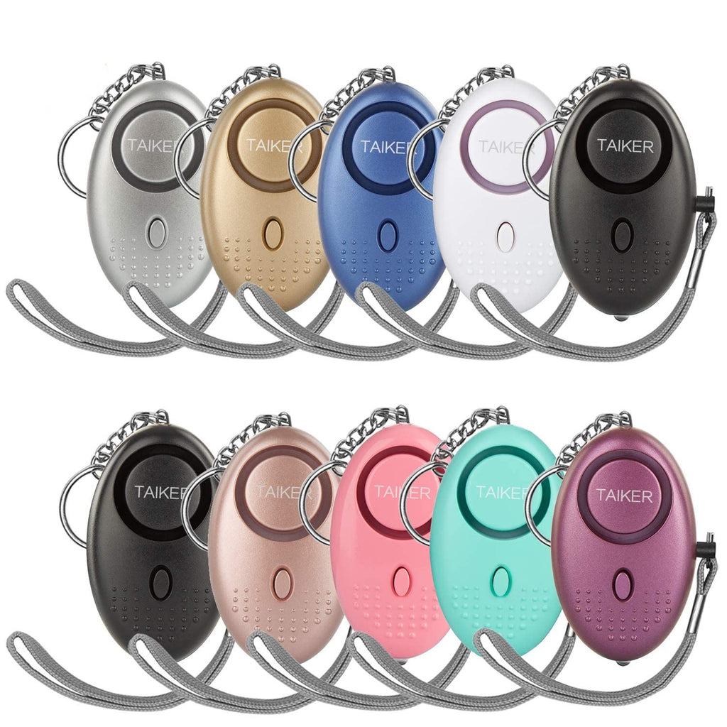  [AUSTRALIA] - Personal Alarm for Women, 10 Pack 140DB Emergency Self-Defense Security Alarm Keychain with LED Light for Women Kids and Elders Multi-color