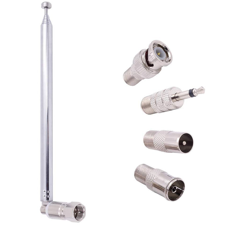 Fancasee FM Antenna Telescopic 75 Ohm Screw F Male Plug Antenna with PAL BNC 3.5mm Jack Connector Adapter FM Radio Antenna for AV Stereo Receiver Home Theater Amplifier System Indoor Outdoor - LeoForward Australia